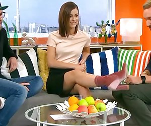 莉娜*梅耶尔兰德鲁特超短裙黑色的小的德国电视节目哎呀